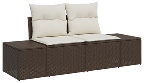 Kerti Kanapé Szett 6 pcs Barna és krémszínű 264 x 154 x 85 cm
