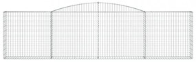 vidaXL 5 db íves horganyzott vas gabion kosár 400x30x100/120 cm