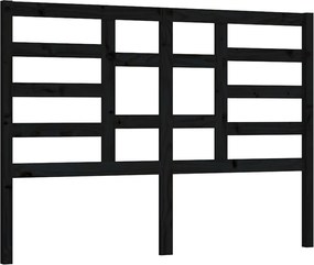 vidaXL fekete tömör fenyőfa ágyfejtámla 146 x 4 x 104 cm