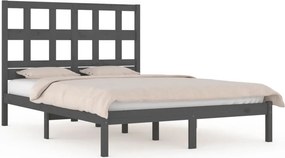 vidaXL szürke tömör fenyőfa ágykeret 200x200 cm