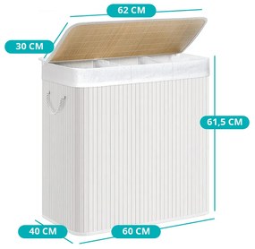 Műanyag szennyestartó kosár, fehér