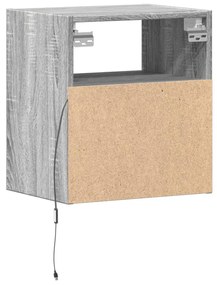 szürke sonoma színű fali TV-szekrény LED-del 41 x 31 x 45 cm