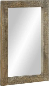 vidaXL fürdőszoba tükör 50x2,5x70 cm tömörfa mangó szürke