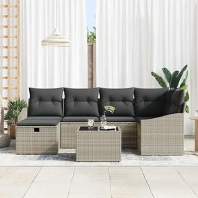 Kerti Kanapé Szett párnával 7 pcs Világosszürke Szürke