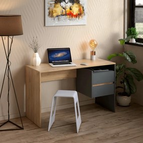 Fiókos íróasztal 125x51x75 cm barna fehér FUR1872-1