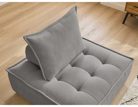 Világosszürke zsenília fotel Elisa – Bobochic Paris