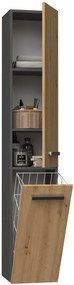 Riano MIX Nel IV fürdőszoba szekrény, 31x174x30 cm, antracit-tölgy