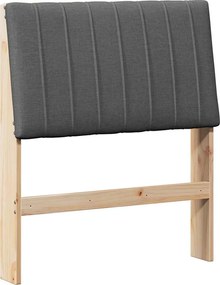 vidaXL Kárpitozott fejtámla Sötétszürke 80 cm Tömör fenyőfa