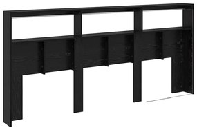 Fejtámla polcokkal Fekete tölgy 220 x 17 x 102 cm Faanyag