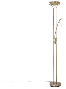 Modern állólámpa bronz olvasólámpával, beépített LED-del, dim to warm - Diva