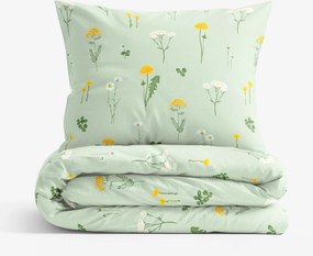 Goldea pamut ágyneműhuzat - mező, zöld melanzs alapon 140 x 200 és 70 x 90 cm