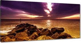 Vászonkép 120x60 Lila ég Tenger