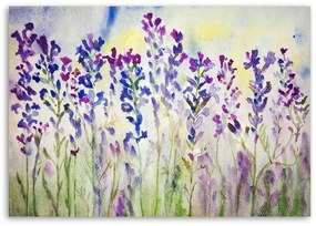 Gario Vászonkép Lila virágok a réten Méret: 90 x 60 cm