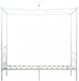 fehér fém baldachinos ágykeret 90 x 200 cm