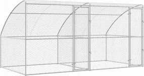 vidaXL Kutyaház tárolóval 2 pcs Ezüst 4 x 2 x 2 m Horganyzott acél