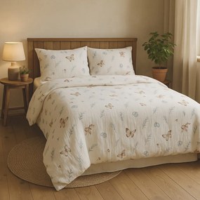 Matex Pillangók muszlin ágyneműhuzat, 140 x 200 cm, 70 x 90 cm