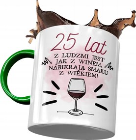 Zöld Bögre Születésnapra 25 25. 25. Ajándék Nyomtatott Fotóval