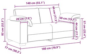 Kétfős kanapé Felhő szürke 140 cm anyag