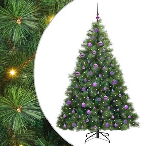 vidaXL Mű karácsonyfa 300 LED-del állvánnyal Zöld 180 cm PE és PVC