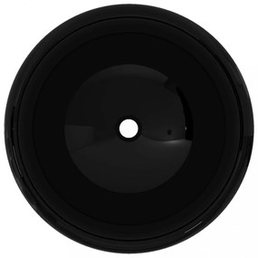 Kerek fekete kerámia mosdókagyló 40 x 15 cm