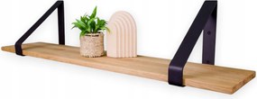 Loft ipari falra akasztható tölgyfa könyvespolc 60cm x 25cm