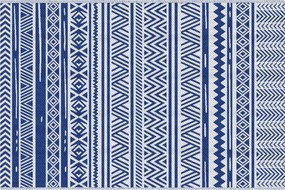 Outsunny Kültéri Szőnyeg 182x274 cm Forgatható Szőnyeg Geometrikus Mintával Vízálló Teraszra, Erkélyre, Pattióra, Kempingezéshez, Tengerpartra - Sötét