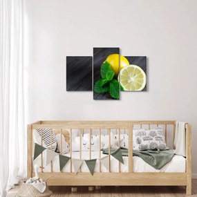 Citrom és a menta az asztalon képe (90x60 cm)