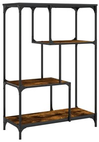 füstös tölgy szerelt fa és acél könyvespolc 81x36x115 cm