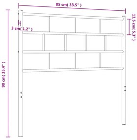 fekete fém fejtámla 80 cm