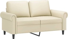 vidaXL 2 személyes krémszínű műbőr kanapé 120 cm