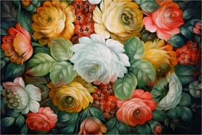 A festett virágcsokor képe (90x60 cm)