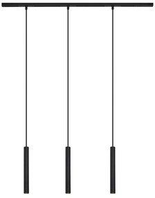 Modern sínrendszer 3 fekete függőlámpa foglalattal, 1 fázisú - Slimline Keno