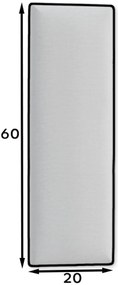 Kárpitozott fali panel QUADRATTA 20x60 cm - több színben Termék színe: Világosszürke