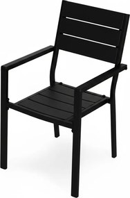 Kerti szék, MultiGarden YC-051KD-1, fekete, 54,5 x 52 x 89 cm, acél keret, HDPE ülő- és háttámla, 150 kg teherbírás, 2 db-os szett
