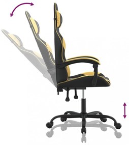 vidaXL fekete és aranyszínű műbőr forgó játékszék