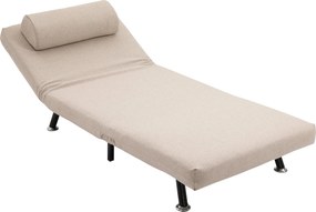 HOMCOM Kanapéágy, Összecsukható Szék Ágyfunkcióval, Hátpárnázott, Hajtogatható Fekvőszék, Állítható Támla, Max. 150 kg Teherbírás, Beige | Aosom