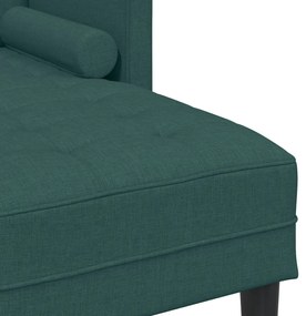 2 darabos kanapészett párnákkal, sötét zöld textil