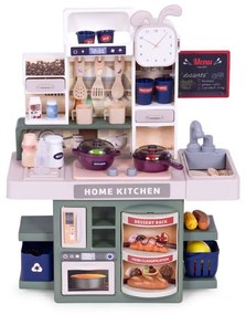 Kompakt gyermekkonyha LED-del és gőzfejlesztővel + 35 tartozékkal