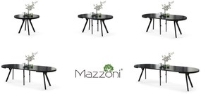 Mazzoni VITO Fekete Matt/fekete lábak - LOFT/IPARI STÍLUSÚ 310 cm-re BŐVÍTHETŐ NAGY KEREK ASZTAL Ø110 Y LÁBAKKAL