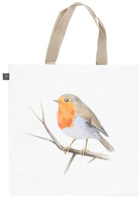 Vörösbegyes bevásárló táska, 40 x 40 cm