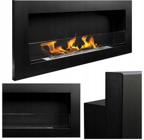 FĂŒggĆ BiokandallĂł Ăveggel 900X400 Slim Fekete StrukturĂĄlt Matt