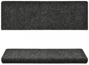 15 db tűvel lyuggatott szürke szövet lépcsőszőnyeg 65x21x4 cm