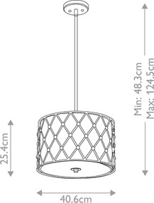 Quoizel klasszikus függeszték brown lattice bézs réz elsqzbrownlatticepm