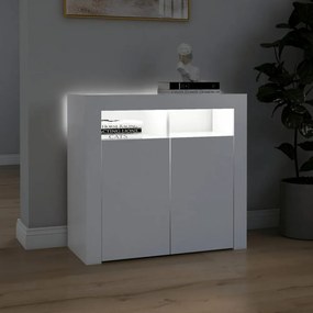 fehér tálalószekrény LED-világítással 80 x 35 x 75 cm