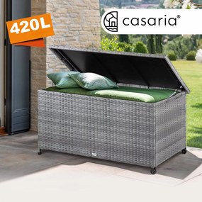 Casaria® Tárolódoboz 122cm x 56cm x 61cm - szürke kerekekkel