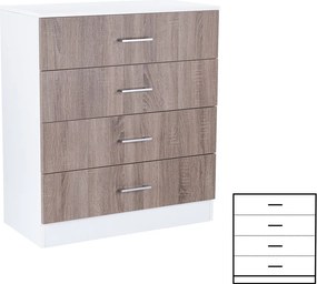 Miami komód 4 fiókos 80x92 cm yorki tölgy-fehér