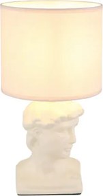 Globo 21732CU Asztali lámpa, kerámia bézs színű, textil bézs színű, kábel PVC fehér, billenőkapcsoló a kábelen, ø: 175mm, M: 330mm, kábel hossza 1300mm, 1x E14 40W 230V izzó nélkül