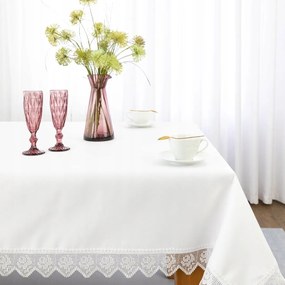 Fehér Foltálló Abrosz Gipiurával 150CM X 220CM