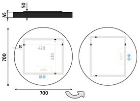 NIMCO ZPC 31001RVX-90 - LED Fürdőszobai tükör háttérvilágítással 3000-6500K 70 cm IP44