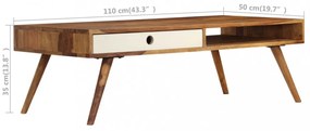 tömör kelet-indiai rózsafa dohányzóasztal 110 x 50 x 35 cm